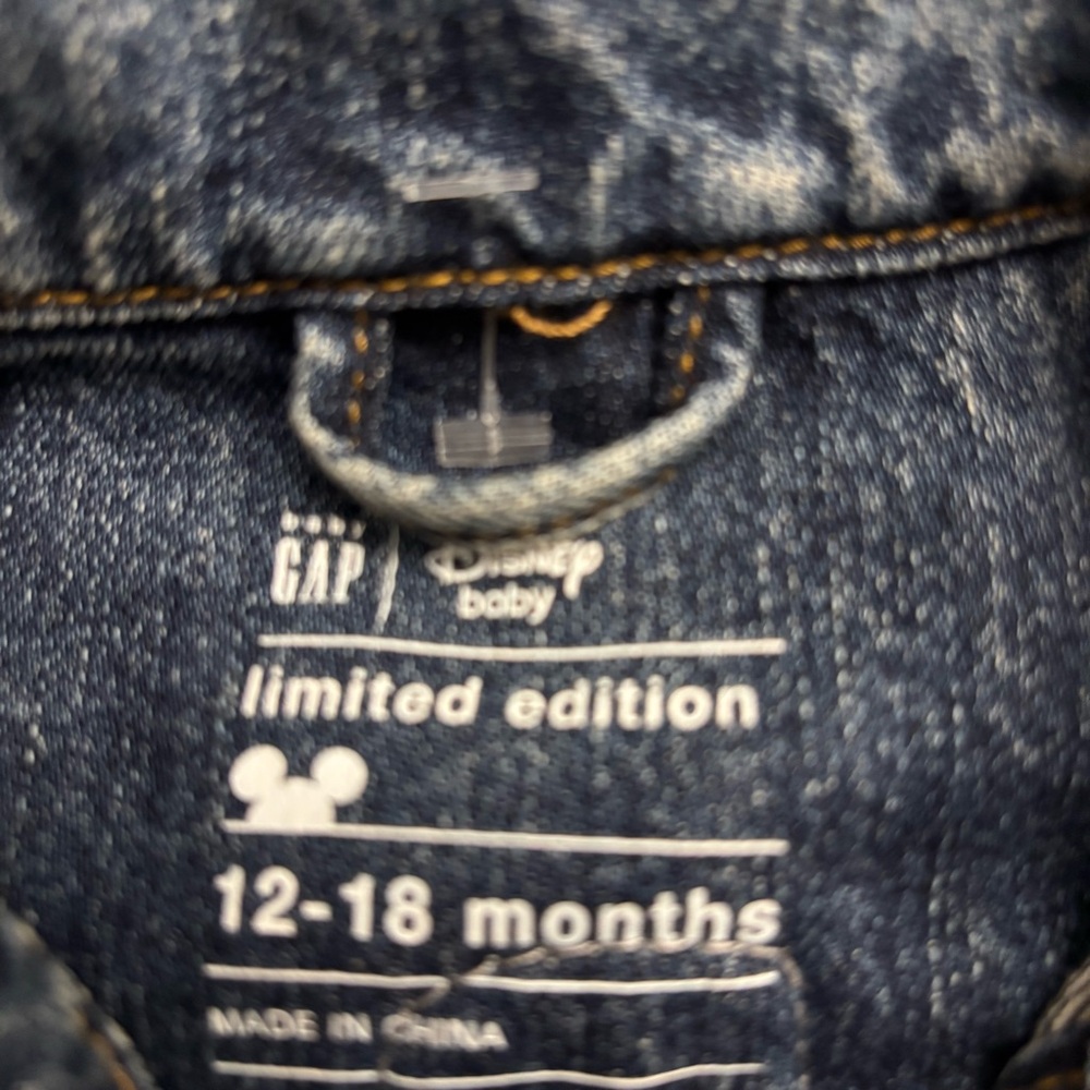 1. Gap × Disney Baby Mickey Mouse Icon Denim Jacket - Picture 8 of 8